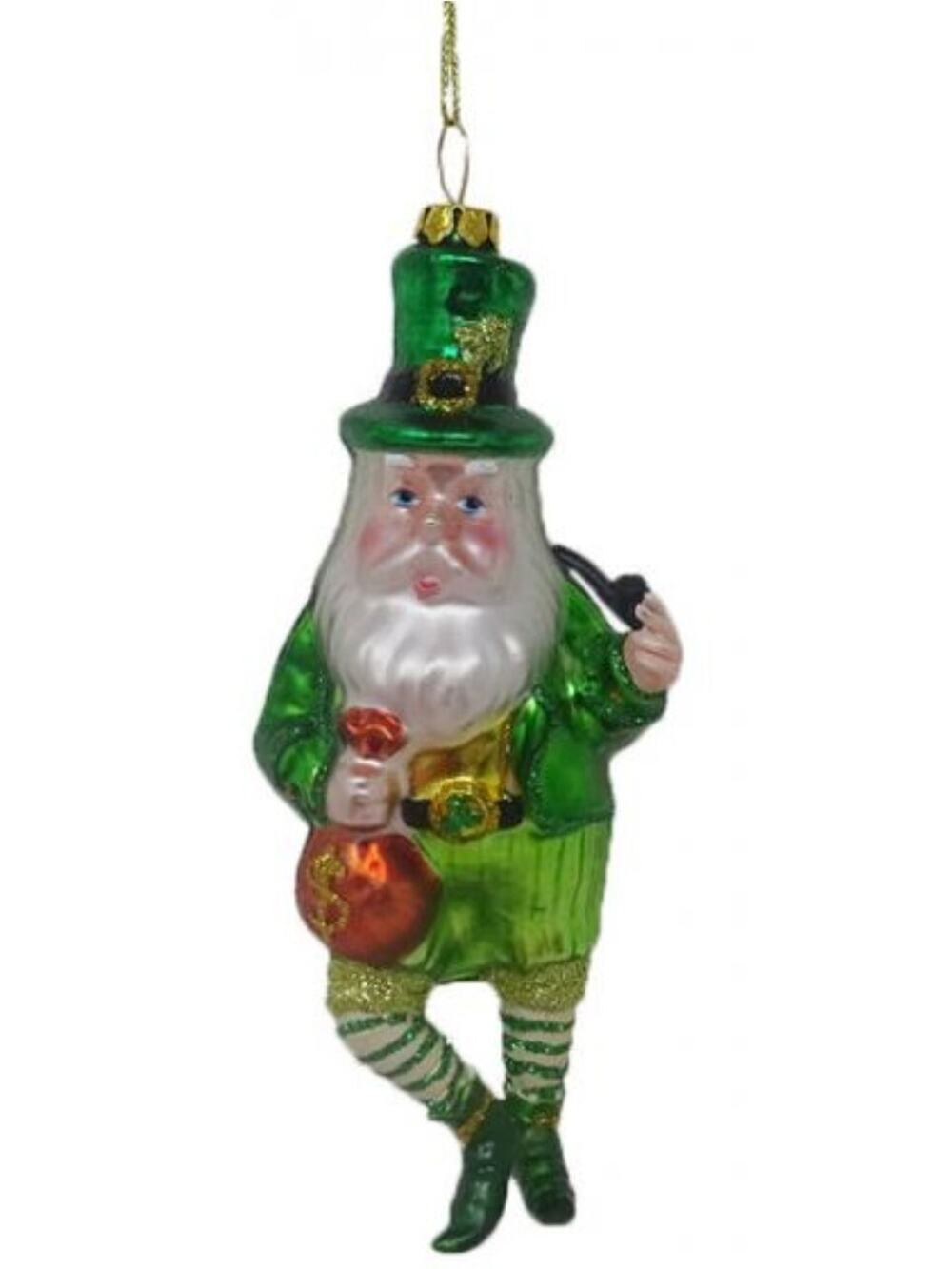 Irish Santa Claus w/ Bag Hanging December Diamonds 05-05134 Christmas Ornament